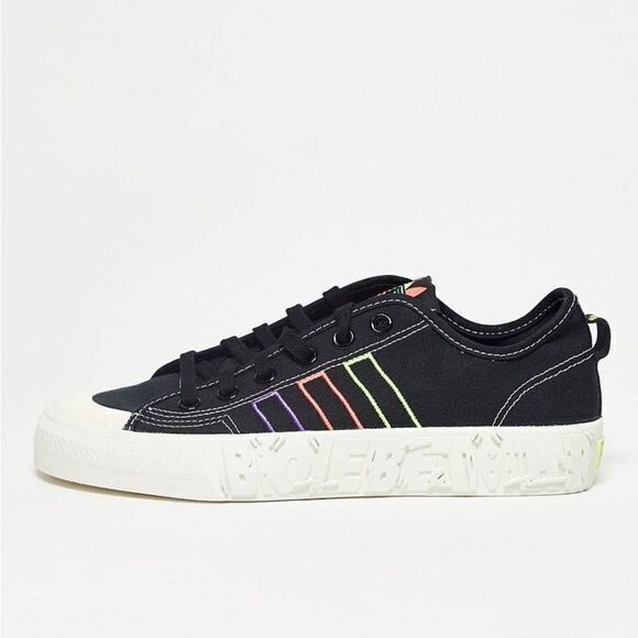 Adidas Originals Nizza Pride‎ Shoes Black White GX6391 - Picture 1 of 5